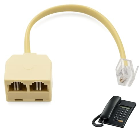 ikBrtaiay 1 Stück RJ11 Kabel, RJ11 Male Adapter, Telefonsplitter Mit Kabel, Stecker Auf 2× Buchse, 6P4C/6P2C, Für Telefon Und Fax, Kurze Verlängerung