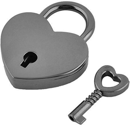 sourcing map Valise tiroir forme coeur métal Cadenas sécurité clé avec noir