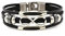 HONGCI Black Alloy Anchor Viking Cord Ropes Vintage Cuff Bangle Bracele