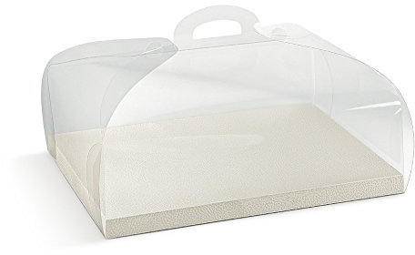 5 Pezzi Scatola in PVC con Fondo Pelle Bianco portatorta Porta Torta 34X24X12 cm | fondino compreso | Montaggio Semplice | Ideale per trasportare Dolci o per Una Presentazione Elegante