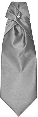 Remo Sartori – Plastron-Krawatte, Hochzeitskrawatte für Herren, aus Seidensatin, Einfarbig, Made in Italy (Grau)