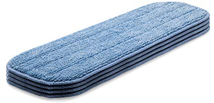 E-Cloth Tête de Balai à Franges en Microfibre Durable de qualité supérieure - Utilisation avec Juste de l'eau pour Un Nettoyage de Sol sans Produits Chimiques, Bleu, 4-Pack