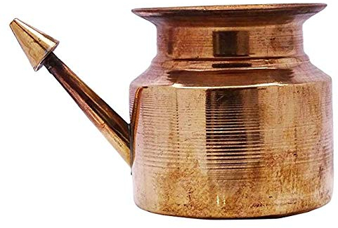 Whitewhale Pot de prière traditionnel hindou en cuivre pur Kalash Neti Lota
