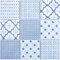 Mosaikfliese Keramik retro vintage blau weiß Küche Küchenfliese Küchenrückwand Mosaikwand Wandverkleidung Wandfliese