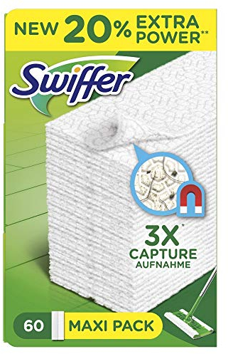 Swiffer Refill Bodenwischer Nachfüllpackung, 60 Stück, (1 x 60 Bodentüchern), Grün