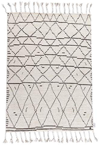 Teppich aus 80% Wolle + 20% Baumwolle; handgewebt | Größe: 160 x 230 cm; Farbe: Natur | Tom Tailor - Vintage