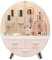 Qivange Round Cosmetic Rack Makeup Organiser Dustproof-Cosmetic Storage Makeup Holder Multifunctional Display Box Case For Lipstick, Nail Varnish, Eye Shadow, Brushes Pink/Grey 29.5 * 15.5 * 34cm