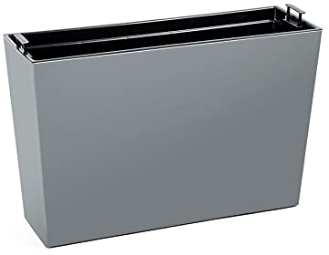 Gordanluk, Tall Modern Flowerpot with removable liner, Shiny Gloss Finish, Plant pot, Indoor, Outdoor, Garden, Basket, Strong, Plastic, Decorations, Planters, Patio (Grey)