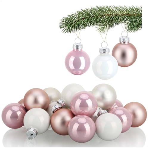 COM-FOUR® 20x Mini-Christbaumkugeln aus Glas - kleine Weihnachtskugeln für die Weihnachtsdekoration - Baumschmuck für den Weihnachtsbaum - Ø 3 cm