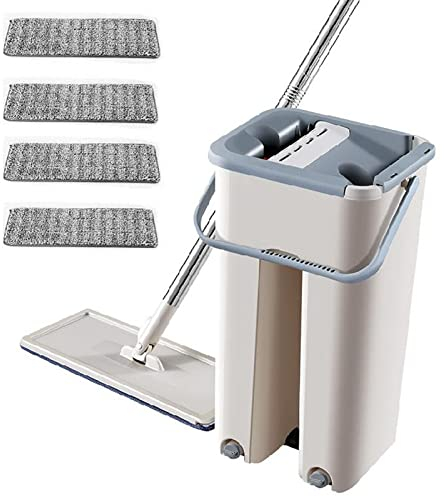 Mocio di Pulizia Automatic Spin Mop Evitare la Lavaggio della Mano Spruzzo Lazy Fellow Mop Ultrafine Fibra Fibra di Legno Panno di Pulizia Panno di Pulizia Cucina casalinga (Color : B)