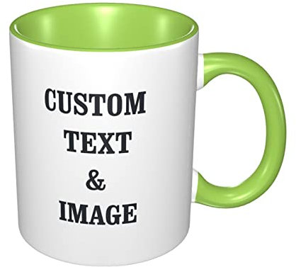 Taza de Café Personalizada Tazas Personalizado Coffee Mug Con Foto Imagen Texto Nombre 11 Oz Para Mamá Papá Esposo Esposa Hombres Mujeres Amigos Colega Cumpleaños Regalo del Día de San Valentín Verde