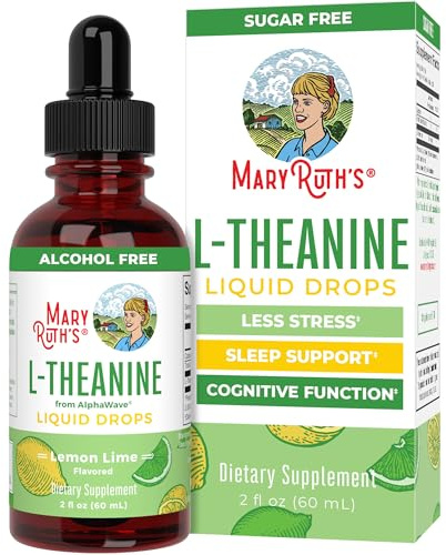 MaryRuth's L Theanine 200mg Liquid Drops | Mood Support for Adults & Kids | Focus Supplement | Natural Sleep Support | Vegan | Non-GMO | Gluten Free | 30 Servings