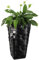 KADAX Blumentopf mit 3D Effekt, Blumenkübel aus Kunststoff in 4 Farben, Pflanzkübel mit Einsatz und praktischen Griffen, Kunststofftopf, Outdoor-Pflanzkübel, Innentopf (Schwarz Höhe: 55,5 cm)