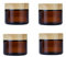 Lot de 4 pots cosmétiques vides en verre ambré de 50 g avec couvercles en grain de bois pour lotion, baume à lèvres, crème pour les yeux, gommages, huiles, pommades (marron)
