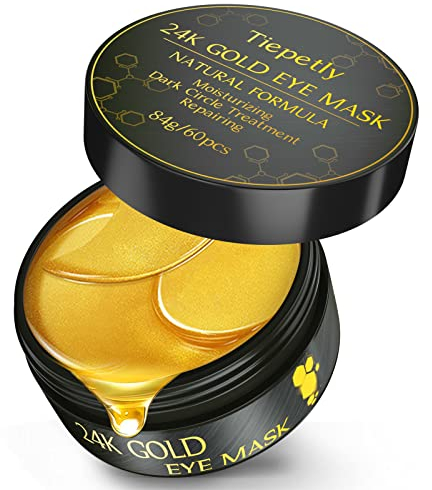 Augenpads, 60 Pcs Eye Pads, Kollagen Augenpads gegen Augenringe, Hyaluronsäure Augenmaske, Augenringe Entfernen, Falten, Tränensäcke, Puffiness (30 pairs, 24K Gold)