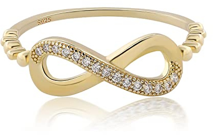 Infinity Ring 925 Sterling Silber Ringe für Frauen Zirkonia Versprechen Ring Infinity Forever Love Knoten Stapeln Band