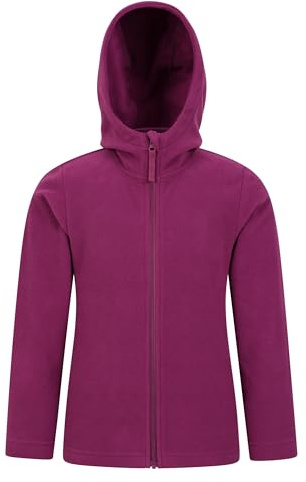 Mountain Warehouse Camber Microfleece-Kapuzenpullover für Kinder – atmungsaktive Jacke, schnell trocknend, Winter Beere Kinder 128 EU (7-8 Jahre)