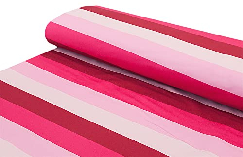 Softshell Stoff innen kuschelweich Streifen rosa - Meterware ab 25 cm x 145 cm - Stoff zum Nähen