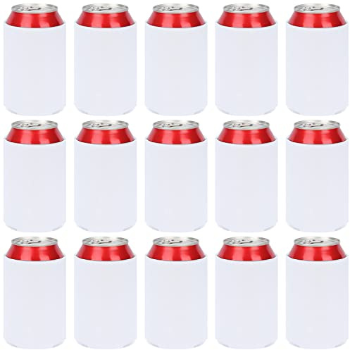 Desing Wish 15 Stück 12oz Standard Schaum Dosenkühler Isolierte DIY Kühlmanschette Bierflaschen Dosenhülle Kühler Manschette Bierhüllen Hüllen für Dosen Soda Isolierhülle Getränkehalter Partyzubehör