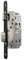 Vachette Serrure à larder D 453 bec de cane à condamnation têtière inox axe à 50 mm