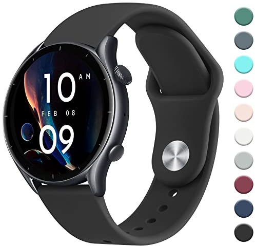 Oumida Correa Compatible con Amazfit GTR 47mm / GTR 2 / GTR 2e / GTR 3 / GTR3 Pro/GTR 4 / Stratos 3 / Stratos 2, 22mm Correa de Reloj de Repuesto Deportivo de Pulseras de Silicona