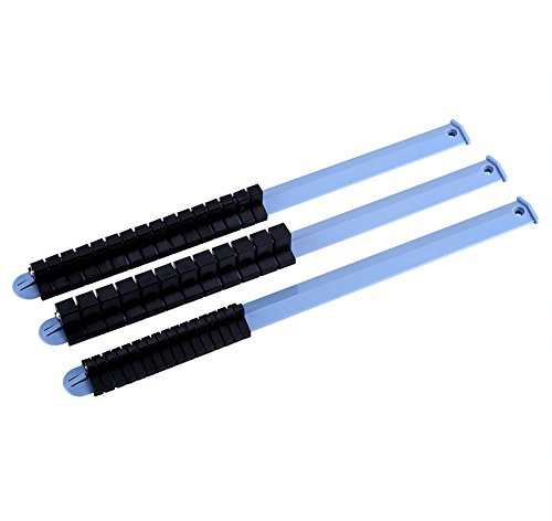 Socket Rack Holder Organizer, 3Pcs 1/4 3/8 1/2Heavy Duty Tool Storage Rail Tray for Socket Sets Wall Mountable Garage Workshop Organizer Divider