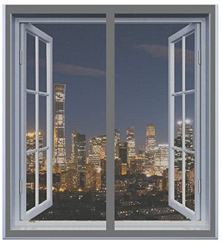 Magneti Rete Anti Zanzare Zanzariera 65 x 160 cm Telaio Magnetico Per Finestra Prevenire Zanzare E Insetti Tenda Anti-Insetti Zanzare Zanzariera Porta Finestra, Grigio
