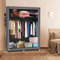 JANN Kleiderschrank aus Stoff, Kleiderschrank, tragbar, für Schlafzimmer, für Erwachsene, Ankleidezimmer, Kleiderschrank, Kleiderschrank für Schlafzimmer, Garderobe (108 x 45 x 170 cm – Dunkelgrau)