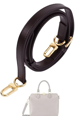 DGAZ Vachetta Leder Schulterriemen Speedy, 1,2 cm, 90–120 cm, Glossy Brown | Vachetta-Leder, Handgefertigt, D-Ringe, Geschenkbox, Verstellbare Läng