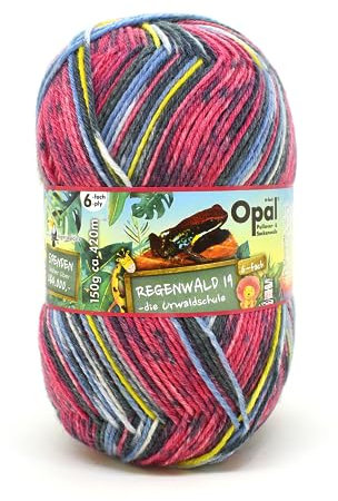 OPAL 6-fach 150g Regenwald 19 - Die Urwaldschule - Die Urwaldschule Garn - 75% Schurwolle, 25% Polyamid