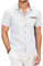 COOFANDY Men's Short Sleeve Denim Shirt Button Up Western Cowboy Casual Jean Shirts Summer Cotton Regular Fit Work Outdoor Beach Wear White XL