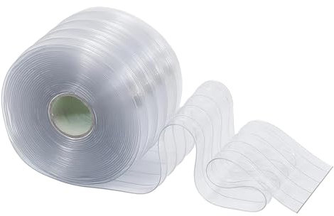 Kunststoff-Türstreifen, 50 m Länge, PVC-Türvorhang, 18 cm Breite, begehbare Kühlvorhänge, 1,5 mm Dicke, Glatte Vinyl-Vorhänge für gewerbliche Lagerhallen, Garagentore