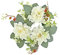 Baoblaze Kerzenring Blumen, Kerzenringe für Stabkerzen Blumen, Blumenring für Stabkerzen, Blumenkerzenringe Kränze, Künstliche Rose Kerzenkranz, Kerzenring Eukalyptus für Tische Party, Weiß