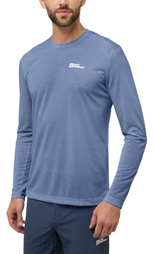 Jack Wolfskin Herren Vonnan Ls M T-Shirt, Nature Blue, L EU