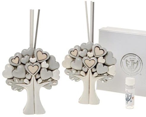 Formoso Bomboniera profumatore diffusore Albero Vita Coppia h 11 cm Set 2 pz Art 04A399