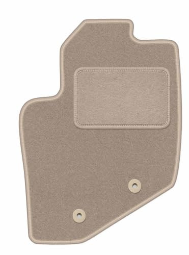 Velours-Fahrermatte passend für Volvo V70 II 2000-2007, Beige, LUX | passend für Kombi; Velours-Teppich (Polypropylen), ca. 6,5 mm; rutschfest, runde Befestigungen (Typ VLV)