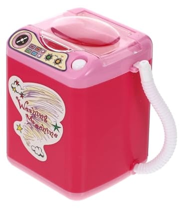 Mini Washing Machine Toy for Kids - Pink Plastic Makeup Brush Cleaner, Educational Pretend Play Laundry Machine for Parties, Birthdays, and Children'S Day