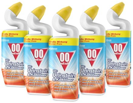 00 null null flüssiger WC Reiniger, Urinsteinentferner und Entkalker extra stark, 5er Pack, 750 ml