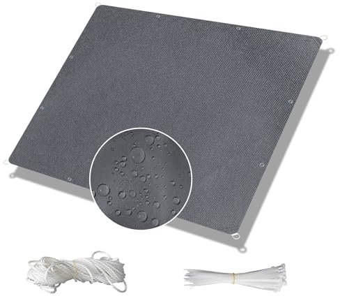 Toile Solaire Voile d'ombrage 4x7m Toile Pergola Imperméable 90% Protection UV Voile Solaire pour Patio Jardin Terrasse Extérieur Balcon Piscine －Gris Foncé
