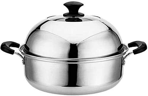LWLYLCHBM Olla de acero inoxidable, multiusos con tapa, antiadherente, para cocina, cocina, restaurante, cocina, 30 cm