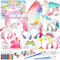 Lehoo Castle Arts and Crafts for Kids Unicorn Painting Kit Toys, Paint Your Own Craft Kits for Kid, DIY Kids Painting Set Unicorn Gifts for Girls, 12 Color Paint Toys for Age 4 5 6 7 8 9 Year Old