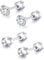 ZOCOYUU 2 Pairs Stud Earrings Set,Hypoallergenic 5A Cubic Zirconia 316L Stainless Steel CZ Screw Back for Men,Women,Boys & Girls (2 Pairs Silver-4mm)