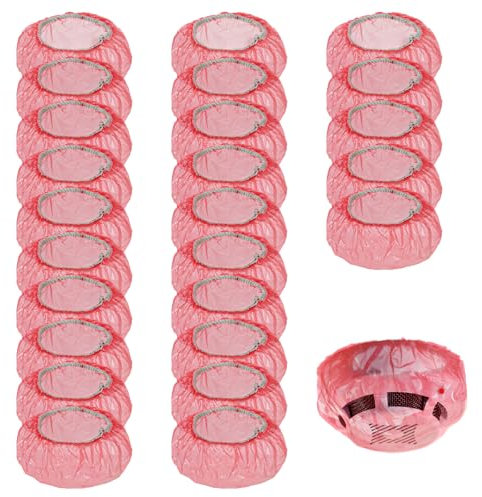 Bettli Smoke Alarm Cover,25 Pcs Red Smoke Detector Cover Fire Alarm Cover Reusable Plastic Stretch Elastic Thickened Fire Detector Dust Covers Cap for Home Kitchen Cooking Baking