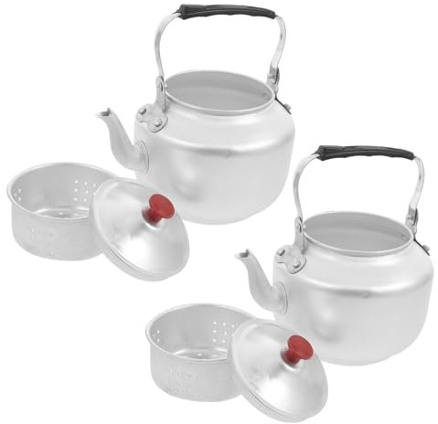 Alipis 2pcs Tea Kettle Aluminum Alloy Teapot Teakettle Water Kettle Filter for Stovetop Kitchen Use
