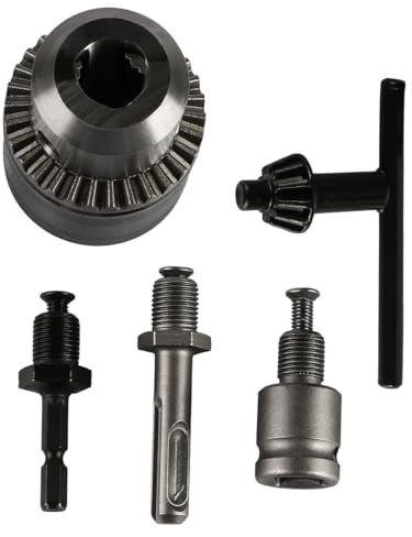 ZONADAH - Juego de adaptadores de portabrocas de cambio rápido de 3 a 16 mm, 5 unidades, 1/2 – 20 UNF, rosca 1/2 – 20 UNF, llave hexagonal, llave cuadrada, adaptador de martillo eléctrico