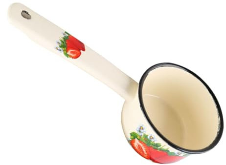 Cabilock Cooking Pot Ladle Enamel Water Spoon Milk Warmer Pot Saucepan Enamel Milk Pan Stovetop Utensil Lightweight Easy to Clean