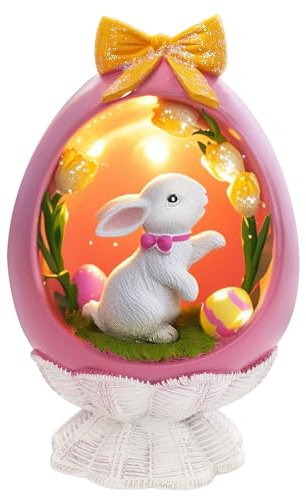 TaoQ C Rosa Decoración del Conejo de Pascua Estatua del Conejo de Resina de Pascua Estatua del Conejo de Pascua para Decoración de Fiesta de la habitación del hogar en Primavera de Pascua