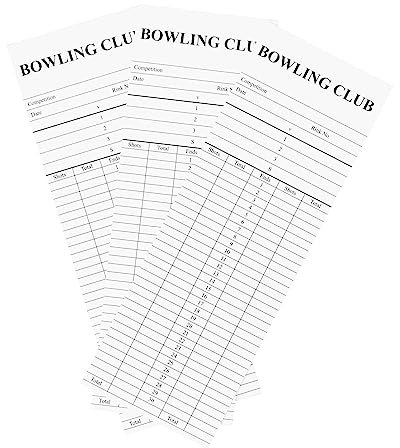 Acclaim Lawn Bowls Scorecards Single Sided White With Black Text Card Printed Sheets 8 1/4 x 2 3/4 In 100’s 500’s & 1000’s (1000)