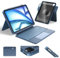 HOU Clavier Rotative pour iPad Air 11 (M3/M2) 2025, Coque Magnétique Détachable avec Clavier pour iPad Pro 11 (4e/3e/2e/1re Gén) et Air (7e/6e/5e/4e Gén), avec Pavé Tactile, Rétroéclairage - Bleu
