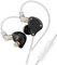 KZA COUSTICS ZS10 PRO Auricolari cablati 1DD+4BA Driver ibrido in-ear Monitor Cuffie con cavo placcato argento Design staccabile Auricolari per audiofili (con microfono, nero puro)